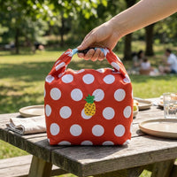 Makeup Bag and Insulated Lunch Bags for Women with Drawstring, Waterproof Cool Bag for Food, Foldable Picnic Storage Bag, Polyester 20*14*28cm