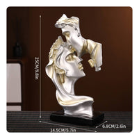 Modern Abstract Couple Statue Elegant Kissing Couple Statue Contemporary