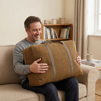 Sturdy Canvas Storage Bag for Clothes, 129.6L Cubic Storage Bags with Reinforced Corners, Foldable Open-Top Moving Container for Bedroom