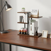 Desktop Display Organizer Rack Easy Assembly Wooden Desktop Shelf Long-Lasting