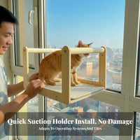 Sunbathing location paneMounted Cat resting location Elevated View paneMounted Cat resting location Space Saving Pet Supply Sturdy Build for Apartment Dwellers, Renters, Indoors, Sunroom, Living Room, Bedroom