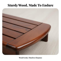 Small Accent Seat Non-Slip Low Slatted Bench Waterproof for Office Workers, Kids