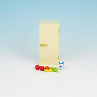 Miniature Refrigerator Realistic Details Doll Kitchen Refrigerator Handmade Retro Metal Mini Fridge for Children, Hobbyists