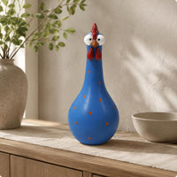 Long Neck Chicken Figurine Vase Farmhouse Charm Colorful Chicken Figurine Vase Indoor and Outdoor Use Cockerel Planter for Living Room
