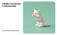 Cute Cat Figurine Lifelike Pose Realistic Kitten Model Multi-Purpose for Desktop, Car Dashboard, Bookshelf