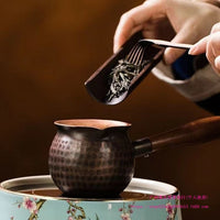 Handmade Solid Copper Tea Pitcher with Long Handle