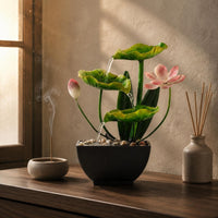 Pond Water Feature Tabletop Decoration Circulating Water Decor Compact Size