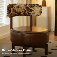 SunburstaestheticShaped Chair Reclining backrestrest Single Sofa rotating Base Plush Cushioning for Adults, Homeowners