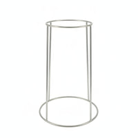 Planter Stand with Circular Base Open-Frame Plant Rack Metal for Balcony