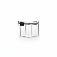 Clear Plastic Canister Sturdy Dry Food Storage Jar Freezer Safe
