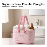 Arched Handles Portable Shower Organizer Smooth Body Bath Basket Ventilated Toiletry Basket Lightweight
