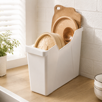Plastic Storage Box, Narrow Minimalist PP Organizer, 35x11.5x23.5cm, for Cabinet and Home