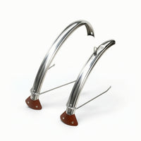 2 Pieces Stainless Steel Cycle Mudguard Set Polished Folding Bike Fenders Sturdy Mudguard for Commuters