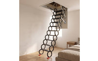 Retractable Attic Ladder Space-Saving Telescopic Attic Ladder Manual Folding Loft Steps for Homeowners, Overhead Opening