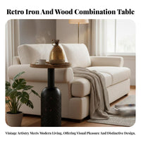 Round surface Sofa-Side Stand utilitarian design Tripod Accent Table mid-20th centuryvintage-era Modern Design Nightstand Space-Saving for Apartment Dwellers, Homeowners, Interior Decorators, Living Room, Bedroom, Entryway, Office