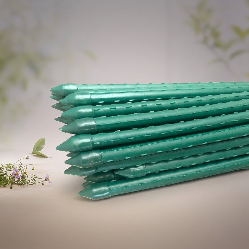 Indoor Plants and Garden Plants Support, Heavy Duty Coated Steel Outdoor Plants Garden Stakes, Ridged Surface Plant Stakes, Pointed End Sticks