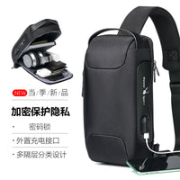 Men's Anti-theft Shoulder Crossbody Bag with USB Port