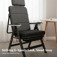 Ergonomic Reclining Chair with Footrest High-Back Foldable Lounger with Footrest