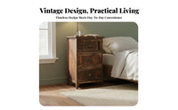 Single-Drawer End Table Distressed Finish Nightstand Vintage design for Students
