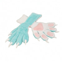 Cosplay Paw Gloves Clawed Paw Gloves with Claws Textured Pile Soft Animal Paws for Furries, Conventions