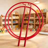 Easy to Install Hoop Toy with Rods Plastic Coordination Training Hoop Cylindrical Fitness Hoop Smooth for Children, Toddlers, Home, Classroom