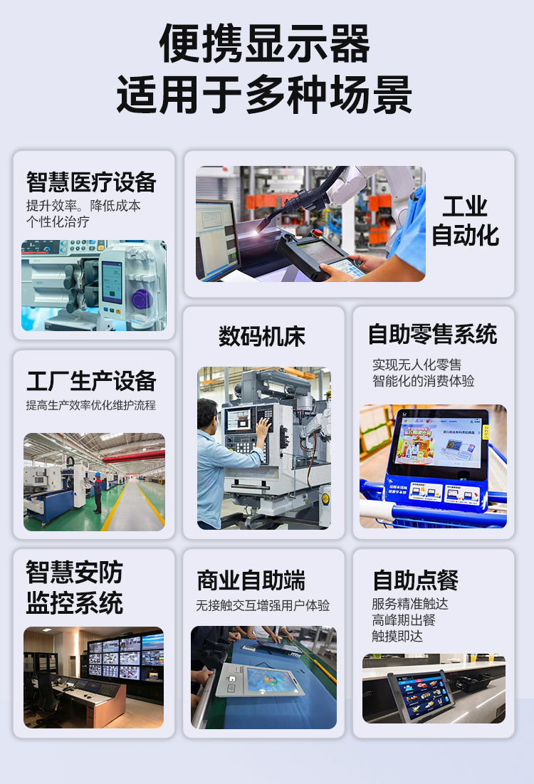 工控触摸显示器10寸IPS液晶屏VGAHDMI电容免驱嵌入监视器机箱机柜 10.1寸显示器 1024*600 不带触摸