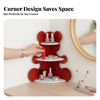 teddy-shapedShaped Corner organizer Transparent Cosmetic support for Dressing Table, Bedroom