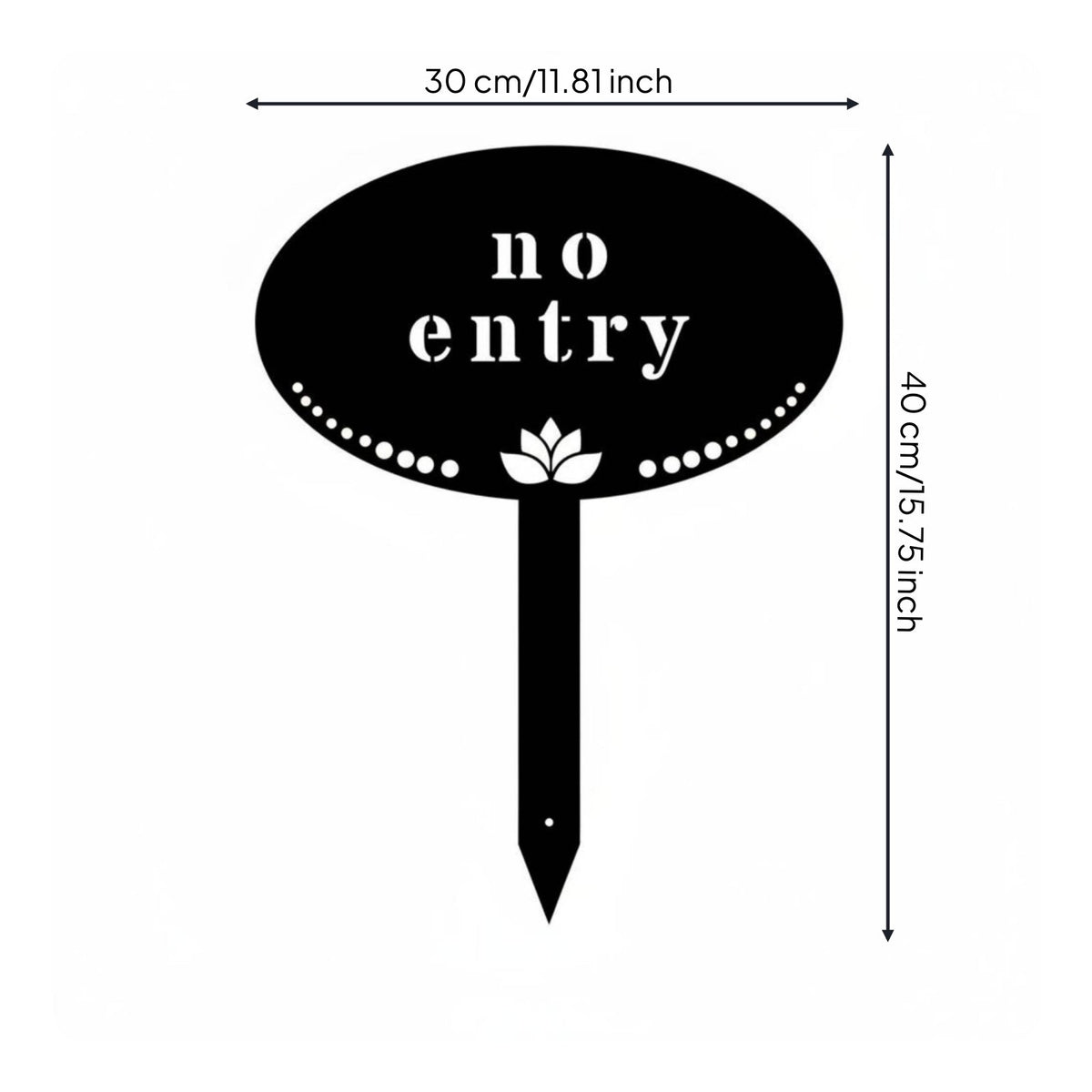 Wrought Iron Warning Sign Heavy Duty Yard Stake Cut Outdoor Signage for Garden
