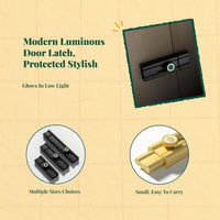 Portable Door Lock, no tools required Security Device, Easy Install Privacy Lock for Bedroom, Hotel, Apartment