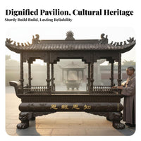 Rectangular Dragon Censer Ornate Craftsmanship Large Temple Ceremonial Scent Burner Outdoor Cast Iron Ceremonial Scent Burner for Ancestral Temples