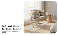 Soft Swivel Armchair Soft Comfort Adjustable Teddy Material Seat with Backrest