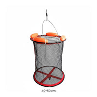 Floatable Floating Catch Basket Foldable Coated Fishing Net Basket Rust Resistant Portable Catch Keep Net Quick Drying for Anglers