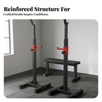 Squat Rack Adjustable Catches Bench Press Rack Heavy Duty Multi-Function Power Cage for Weightlifters, Bodybuilders