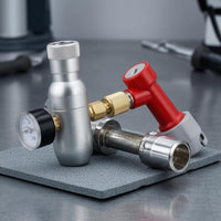 Compact CO2 Pressure Regulator Silver Metal Locking-Pin CO2 Regulator Black Gauge