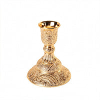 Ornate Candlestick Holder Shiny Candle Holder with Round Base Classic Sturdy for Dining Table