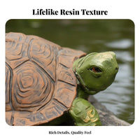 Buoyant Turtle Statue Weather-Resistant Buoyant Turtle Figurine Construction Resin Tortoise Model for Pool, Outdoor