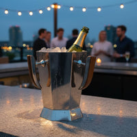 Stainless Steel Ice Vessel Retro Design Champagne Cooler Vessel Decorative