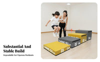 4 Pieces Stackable 4-Level Foam leap Box Adjustable Height Soft Play Set Anti-Slip Surface Training Blocks Colorful for Preschoolers, Home Gym Users, Fitness fans, leaping Exercises, Daycare Center, School