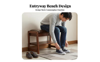 Upholstered Entryway Stool Comfortable Padded Seat for Living Room, Homeowners