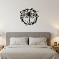 Round Dragonfly Wall Hanging Hollow-out Design House Decoration Lightweight for Bedroom, Entryway