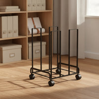 Metal Cardboard Box Organizer with Wheels Space-Saving for Stockroom, Artists
