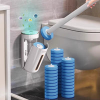 Disposable Toilet Brush with Wall-Mounted Holder and Refill Heads