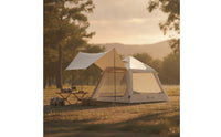 Quick Setup Inflatable Tent with Awning Heavy Duty Air Tent with Canopy Breathable Inflatable Cabin Spacious for Families
