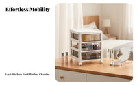 Multi-Layer Cosmetic Organizer Large Capacity Makeup Storage Box with Drawers Easy to Clean Storage Drawer Cabinet for Dressing Table, Office