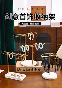New Jewelry Display Stand with Earring and Necklace Organizer, Metal Holder
