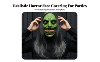 Scary Character Craniumpiece Horror-Themed Grinning Ghoul Headpiece Face Concealing Halloween Accessory for Adults, Party-Party Attendeesers