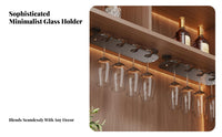 DrillDrillless Installation Under-Cabinet Stemware Rack Easy to Install Under-Cabinet Glass Hanger Space-Saving Design Glassware Holder Rust-Proof for Wine Lovers, Home Entertainers, Homeowners, Dining Room, Restaurant