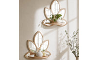 Wall Mirror with Shelf Decorative Mirror with Shelf Boho for Entryway, Bedroom, Vanity