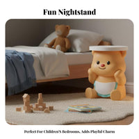Bear-Shaped Storage Cabinet Multifunctional Bedside Storage Cabinet for Toddlers