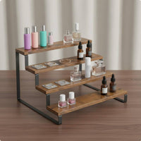 Countertop Display Effortless Setup to Install Multi Tiers Display Riser Sturdy Wood Step Shelf Organizer for Collectors